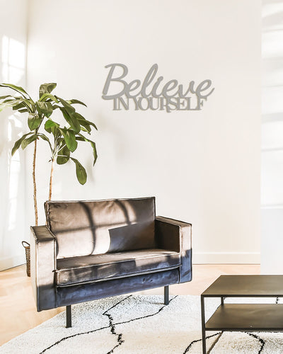 scritta di legno da appendere azzurro polvere decorazione moderna per la casa 