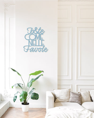 scritta in legno da appendere, decorazione murale ideale per il salotto o la camera da letto #colore_azzurro-polvere