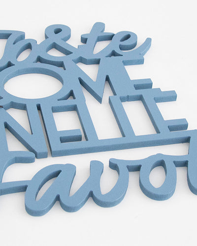 scritta in legno da appendere, decorazione murale ideale per il salotto o la camera da letto #colore_azzurro-polvere