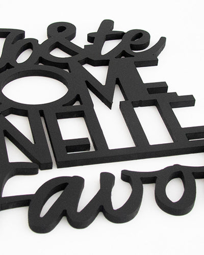 scritta in legno da appendere, decorazione murale ideale per il salotto o la camera da letto #colore_nero