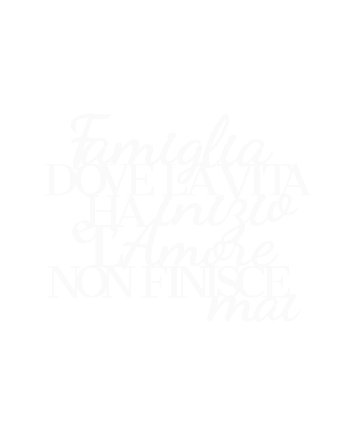 Scritta in Legno Famiglia dove la vita ha inizio