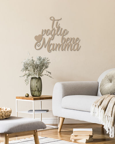 Scritta in Legno Ti Voglio bene Mamma