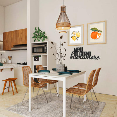 Scritta in legno Menu del Giorno Buonumore