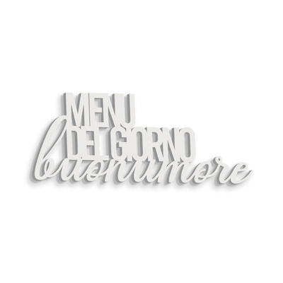 Scritta in legno Menu del Giorno Buonumore