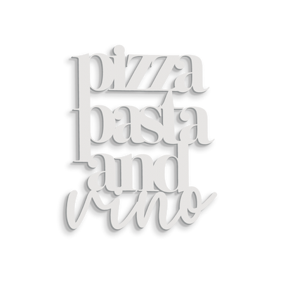 Scritta in legno Pizza Pasta and Vino