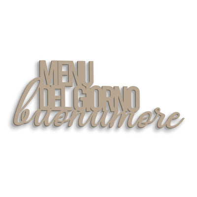 Scritta in legno Menu del Giorno Buonumore