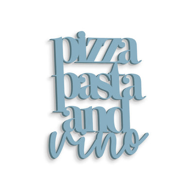 Scritta in legno Pizza Pasta and Vino