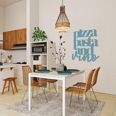 Scritta in legno Pizza Pasta and Vino