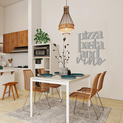 Scritta in legno Pizza Pasta and Vino