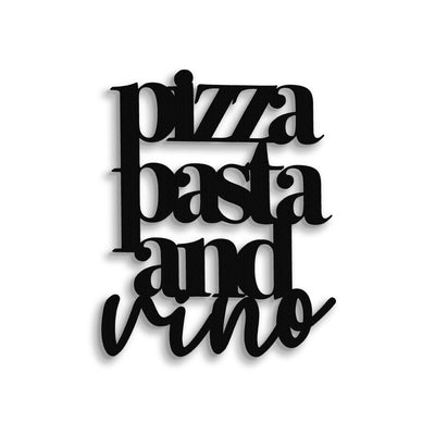 Scritta in legno Pizza Pasta and Vino