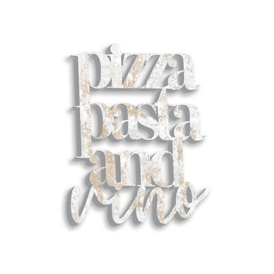 Scritta in legno Pizza Pasta and Vino