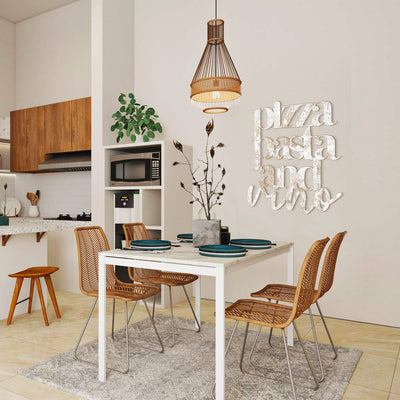 Scritta in legno Pizza Pasta and Vino