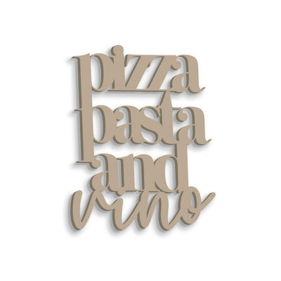 Scritta in legno Pizza Pasta and Vino