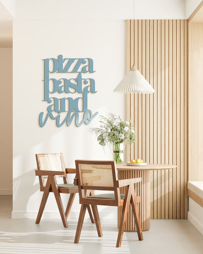 Scritta in legno Pizza Pasta and Vino