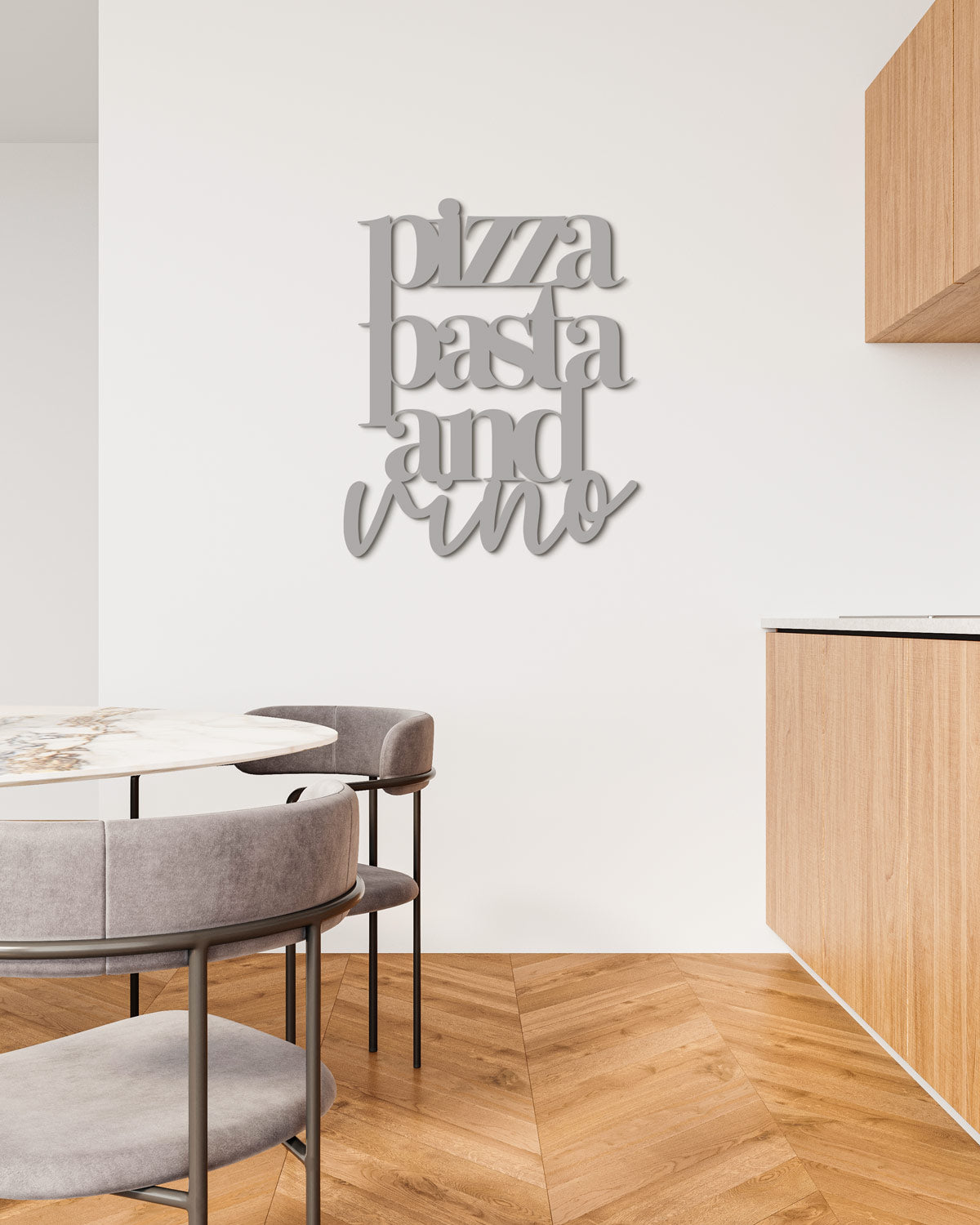 Scritta in legno Pizza Pasta and Vino