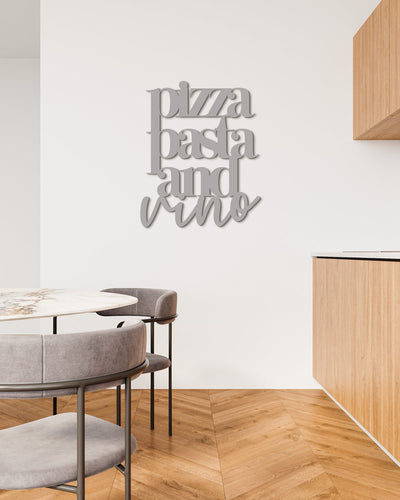 Scritta in legno Pizza Pasta and Vino