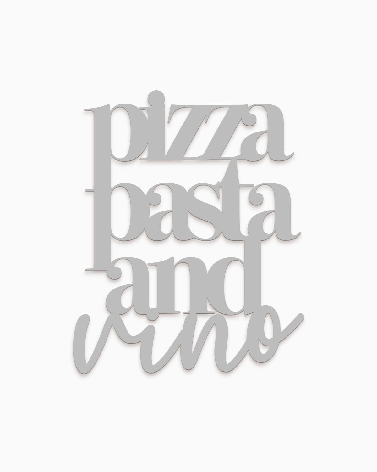 Scritta in legno Pizza Pasta and Vino