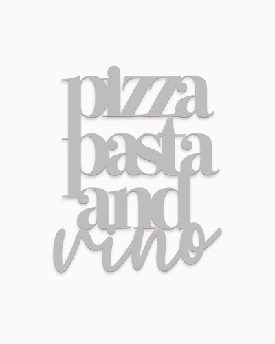 Scritta in legno Pizza Pasta and Vino