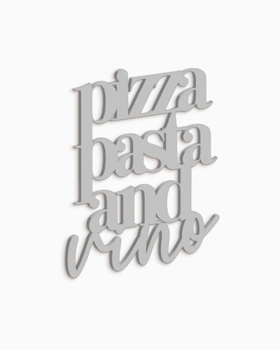 Scritta in legno Pizza Pasta and Vino