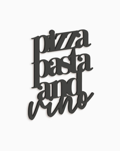 Scritta in legno Pizza Pasta and Vino