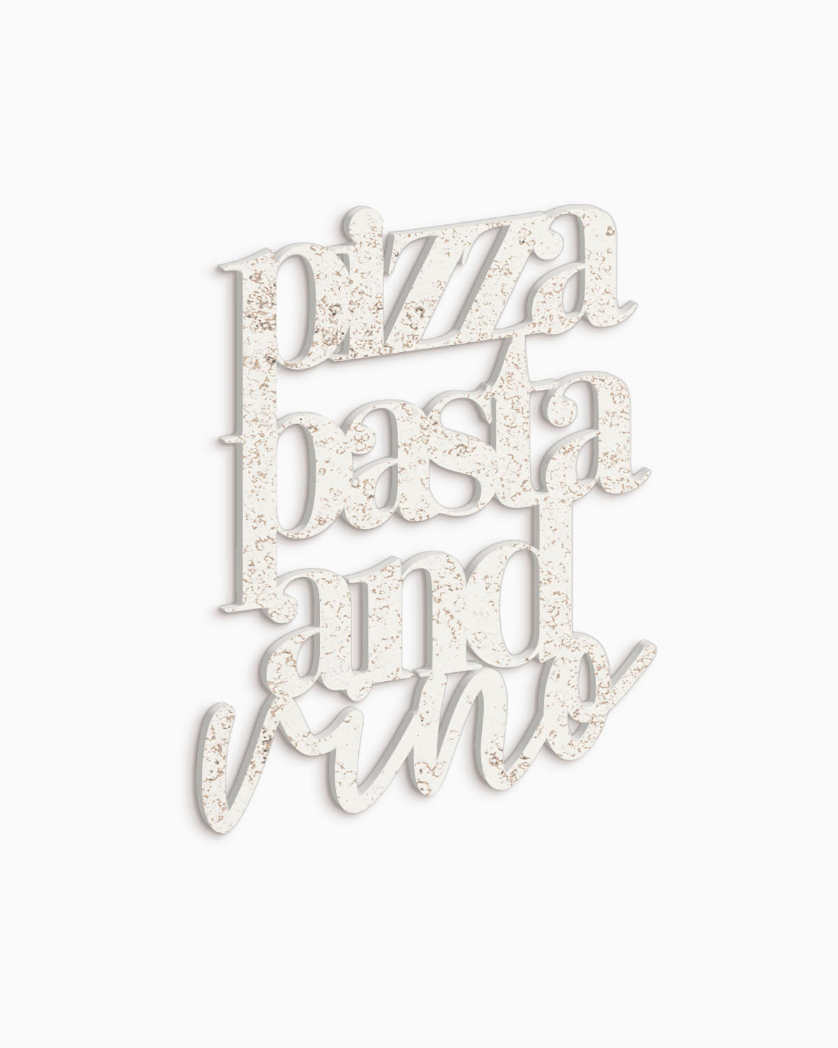 Scritta in legno Pizza Pasta and Vino