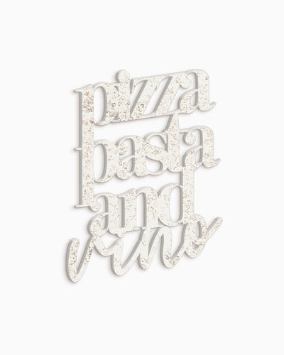 Scritta in legno Pizza Pasta and Vino