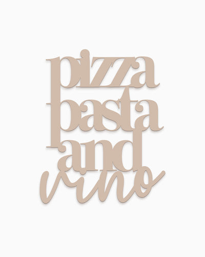 Scritta in legno Pizza Pasta and Vino