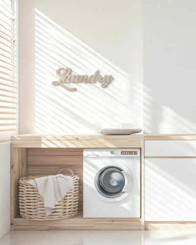Scritta in Legno Laundry