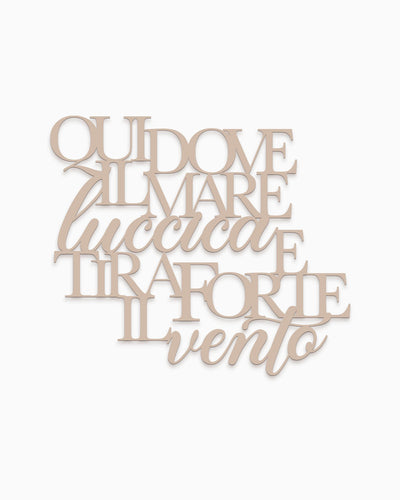 Scritta in Legno Dove il mare luccica