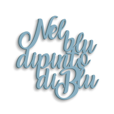 Scritta in Legno Dipinto di blu