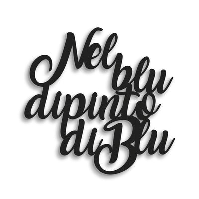 Scritta in Legno Dipinto di blu