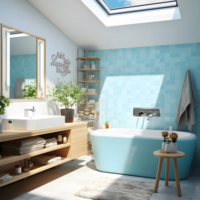 Scritta in Legno Dipinto di blu