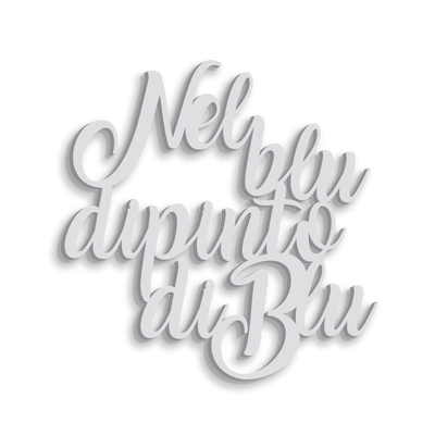 Scritta in Legno Dipinto di blu