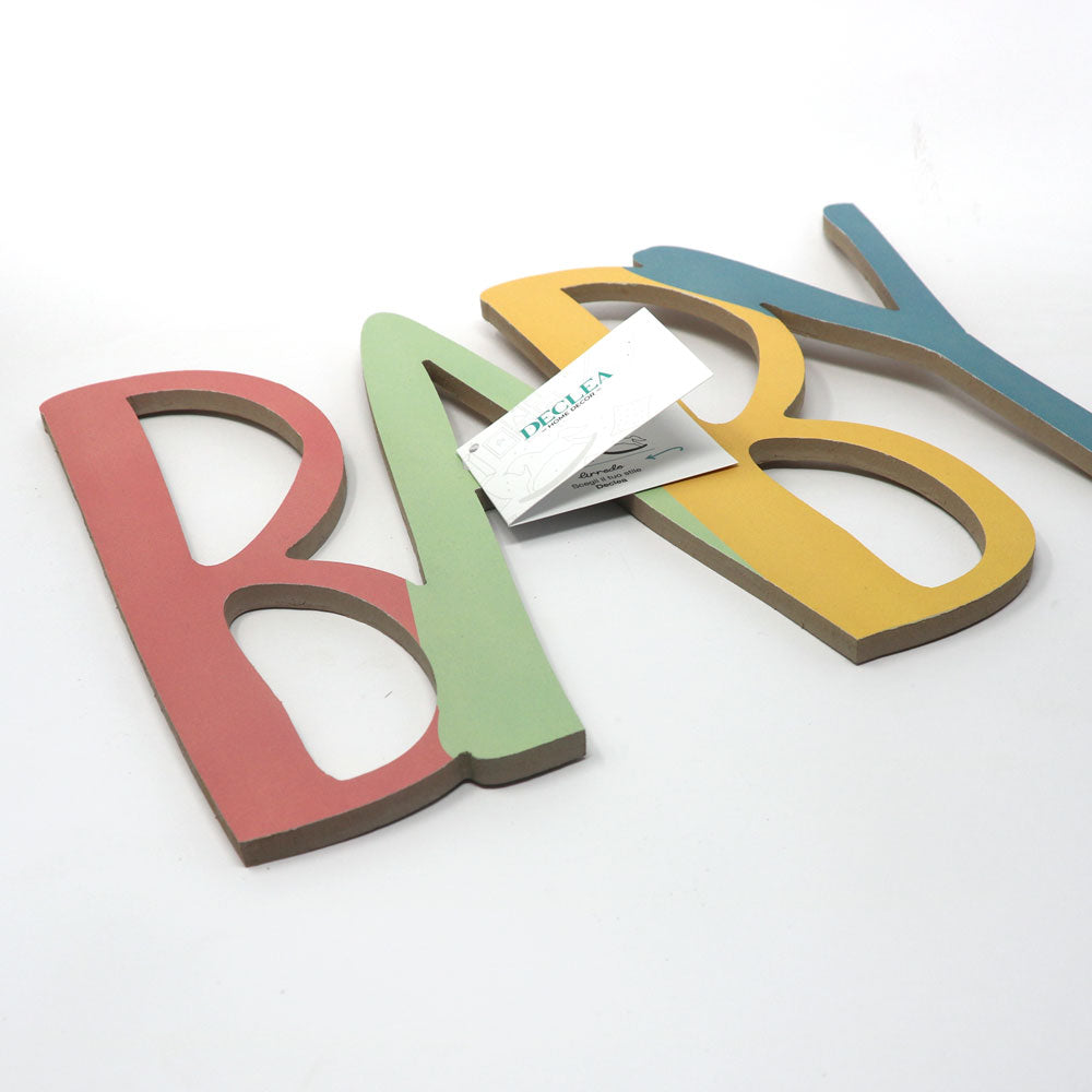 Scritta in legno Kids Baby Multicolor