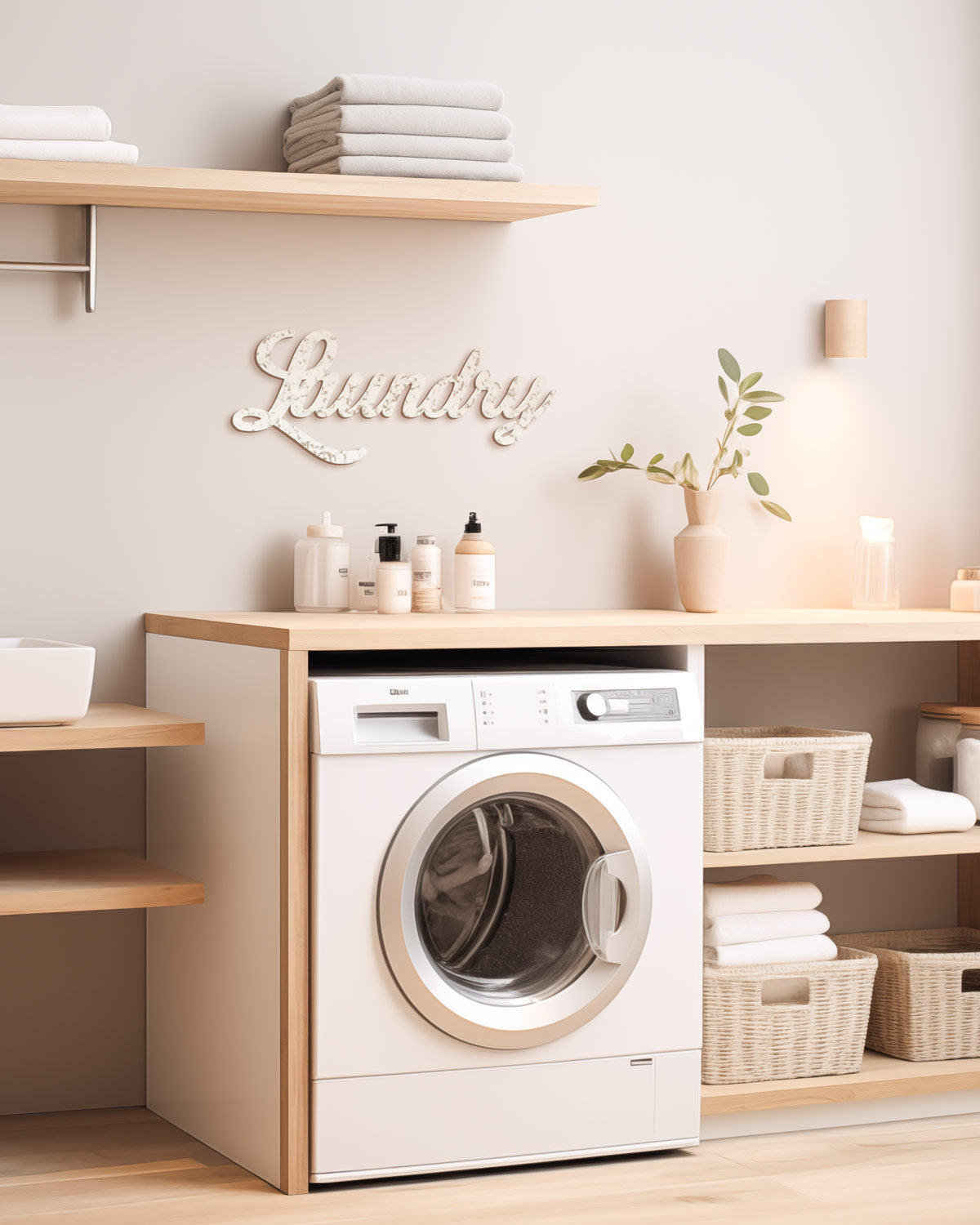 Scritta in Legno Laundry