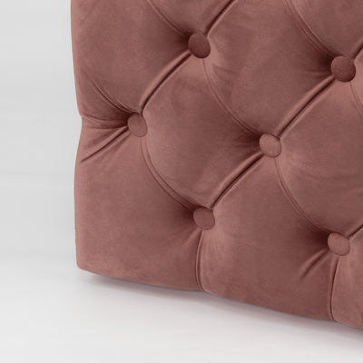 Pouf in pink quilted velvet