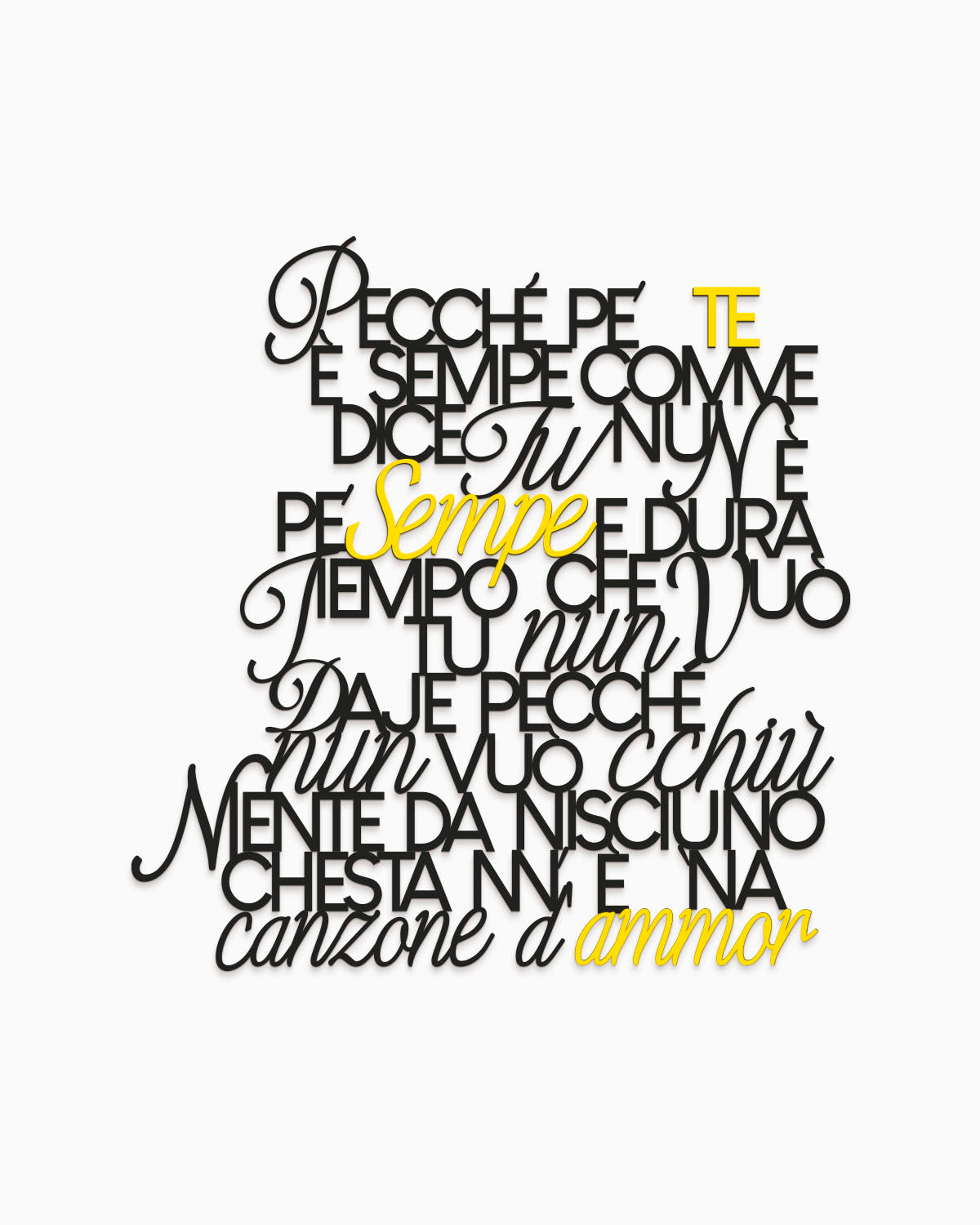 Scritta in legno Canzone d'amore
