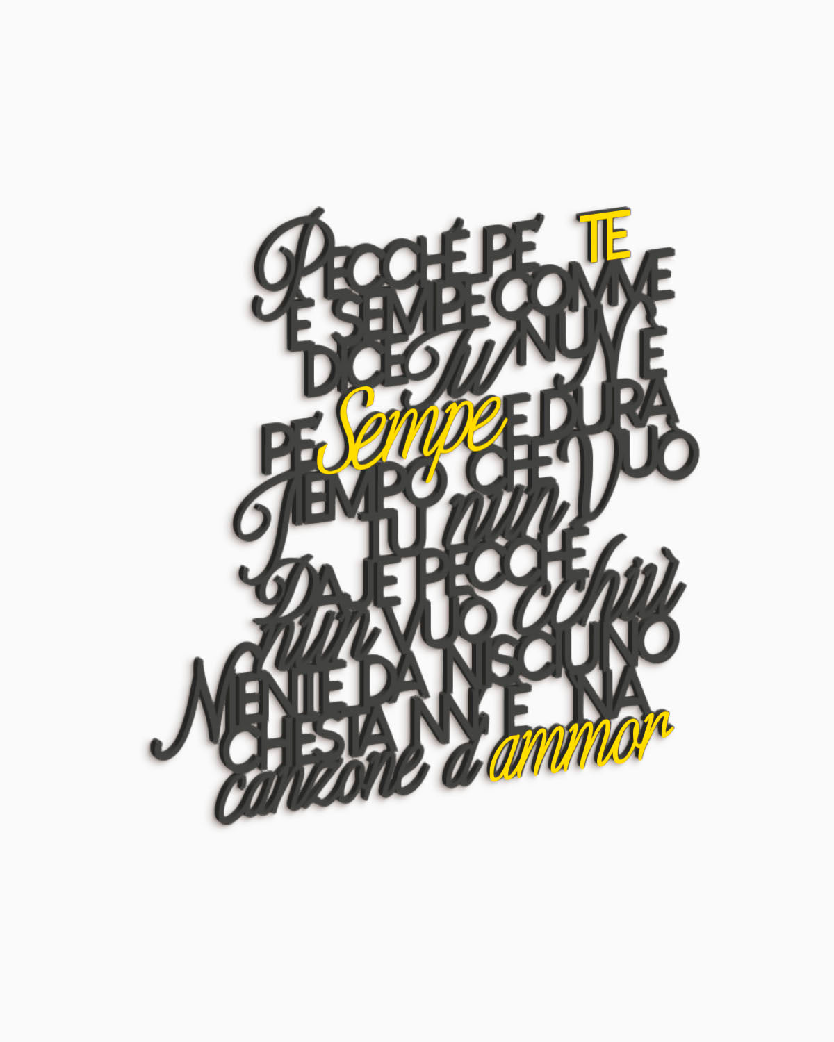Scritta in legno Canzone d'amore