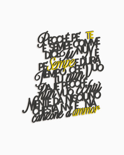 Scritta in legno Canzone d'amore