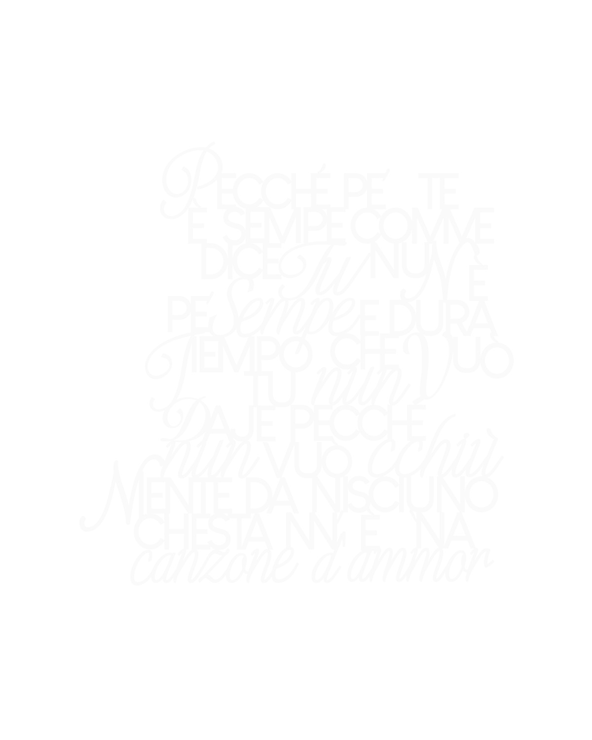 Scritta in legno Canzone d'amore