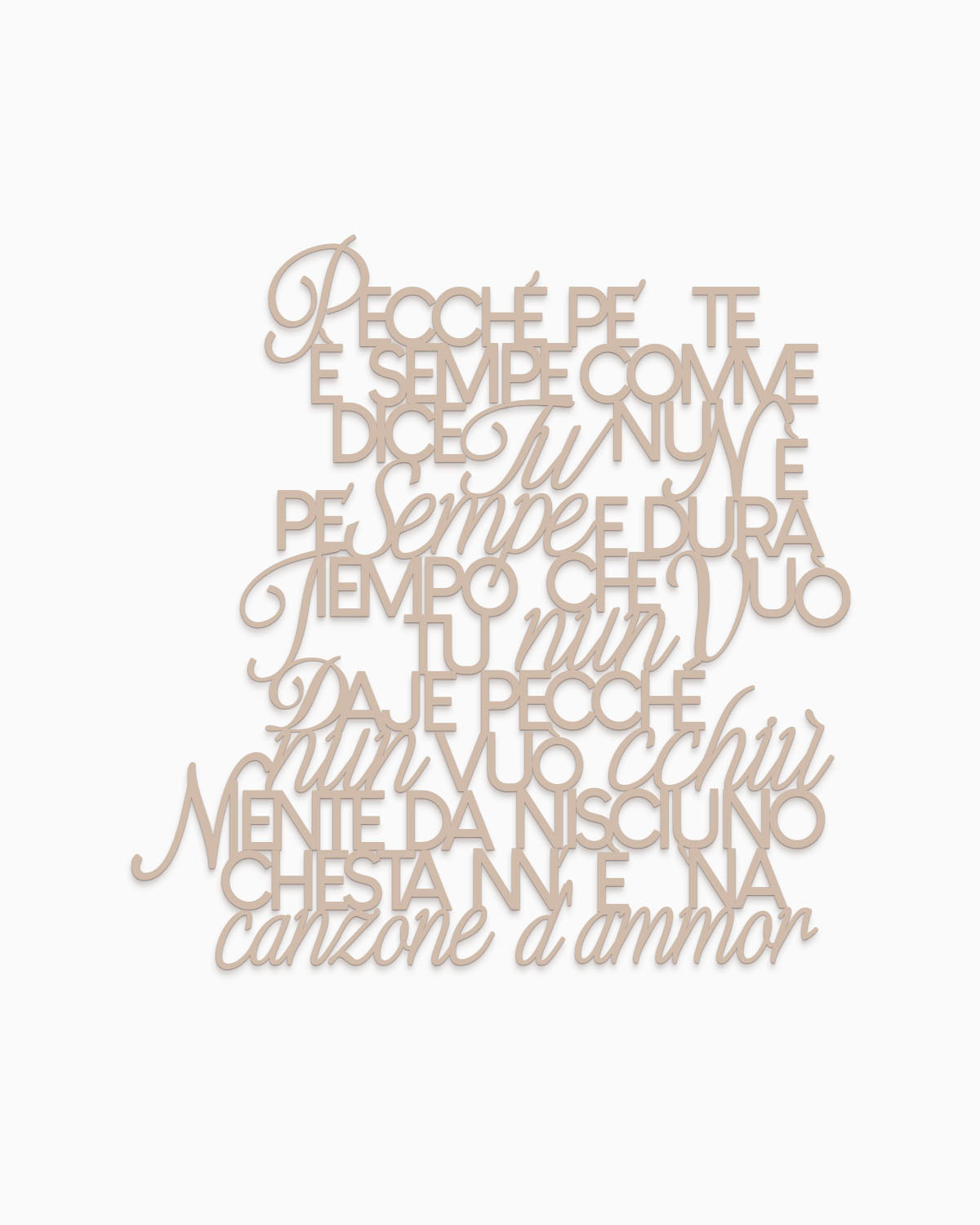 Scritta in legno Canzone d'amore