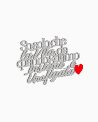 Scritta in legno So solo che la vita