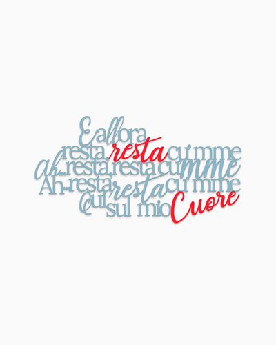 Scritta in legno Resta cù mme