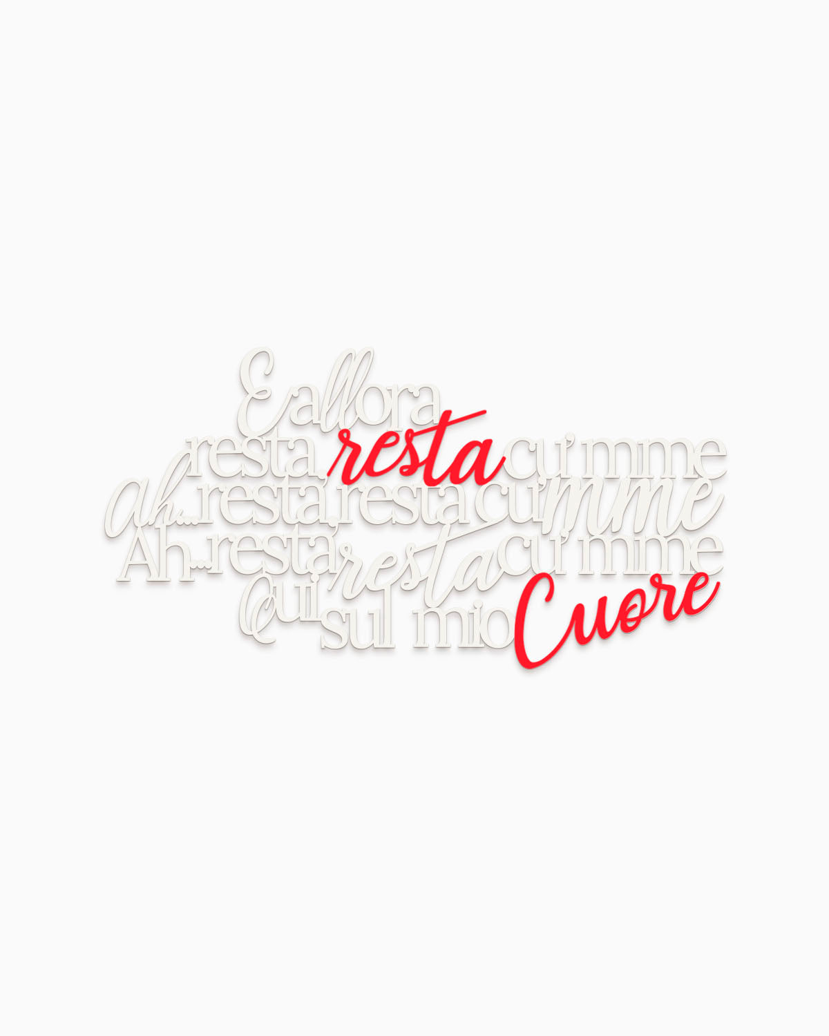 Scritta in legno Resta cù mme