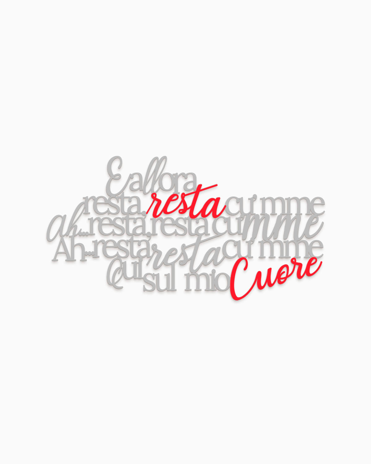 Scritta in legno Resta cù mme