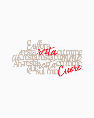 Scritta in legno Resta cù mme