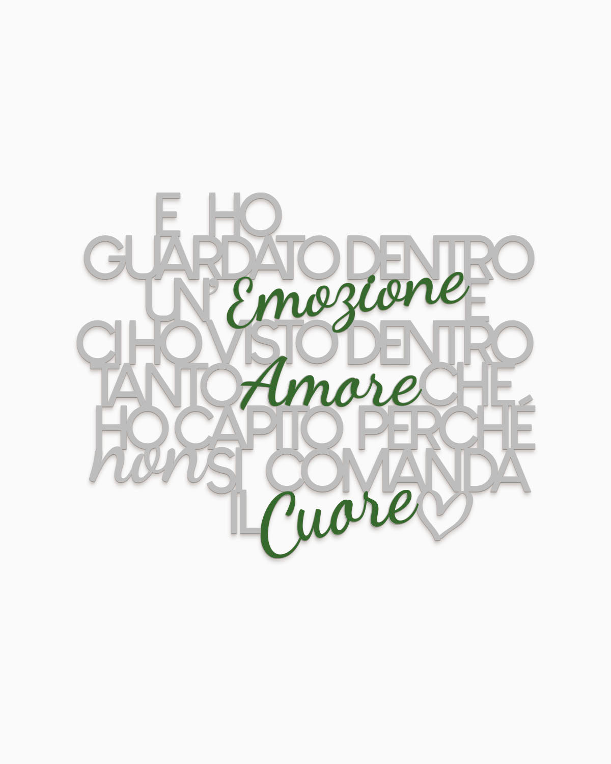 Scritta in legno Senza parole