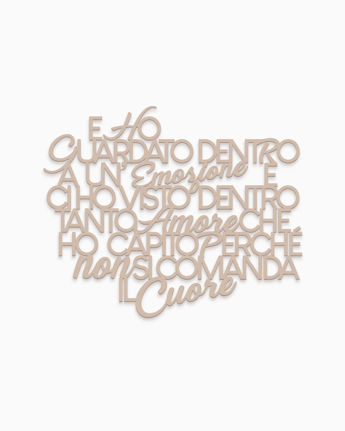 Scritta in legno Senza parole