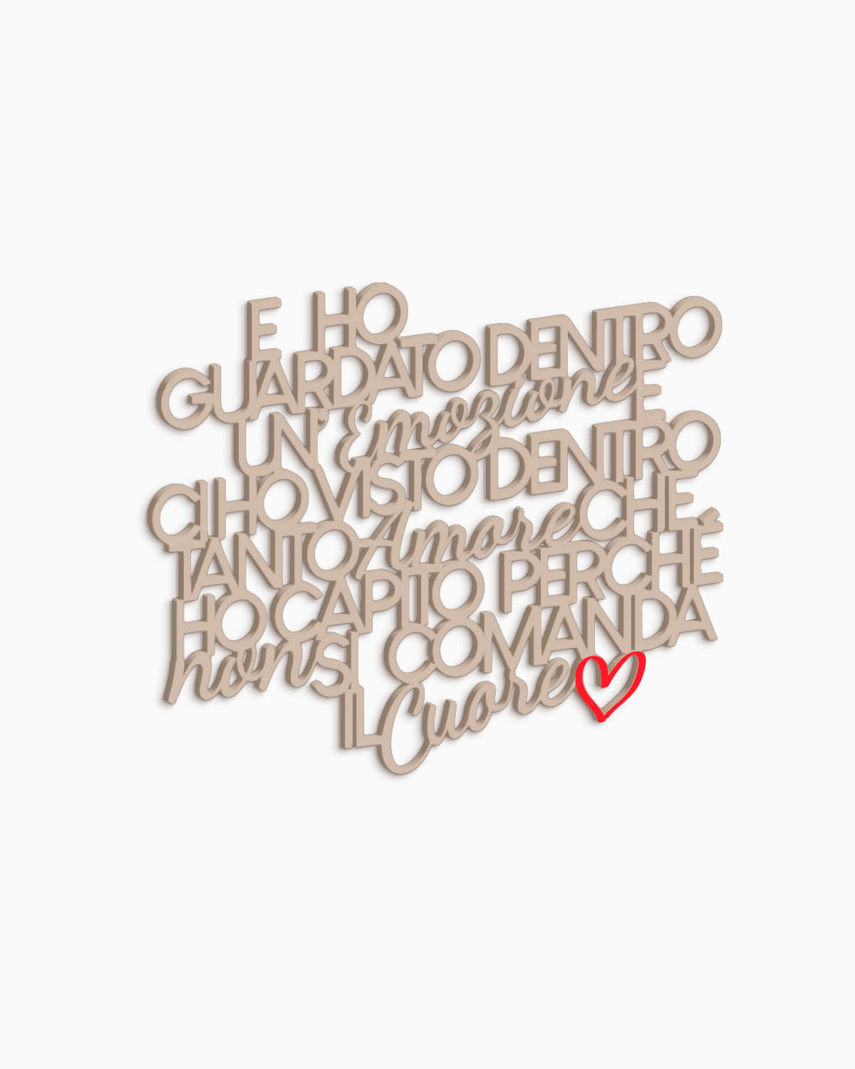 Scritta in legno Senza parole