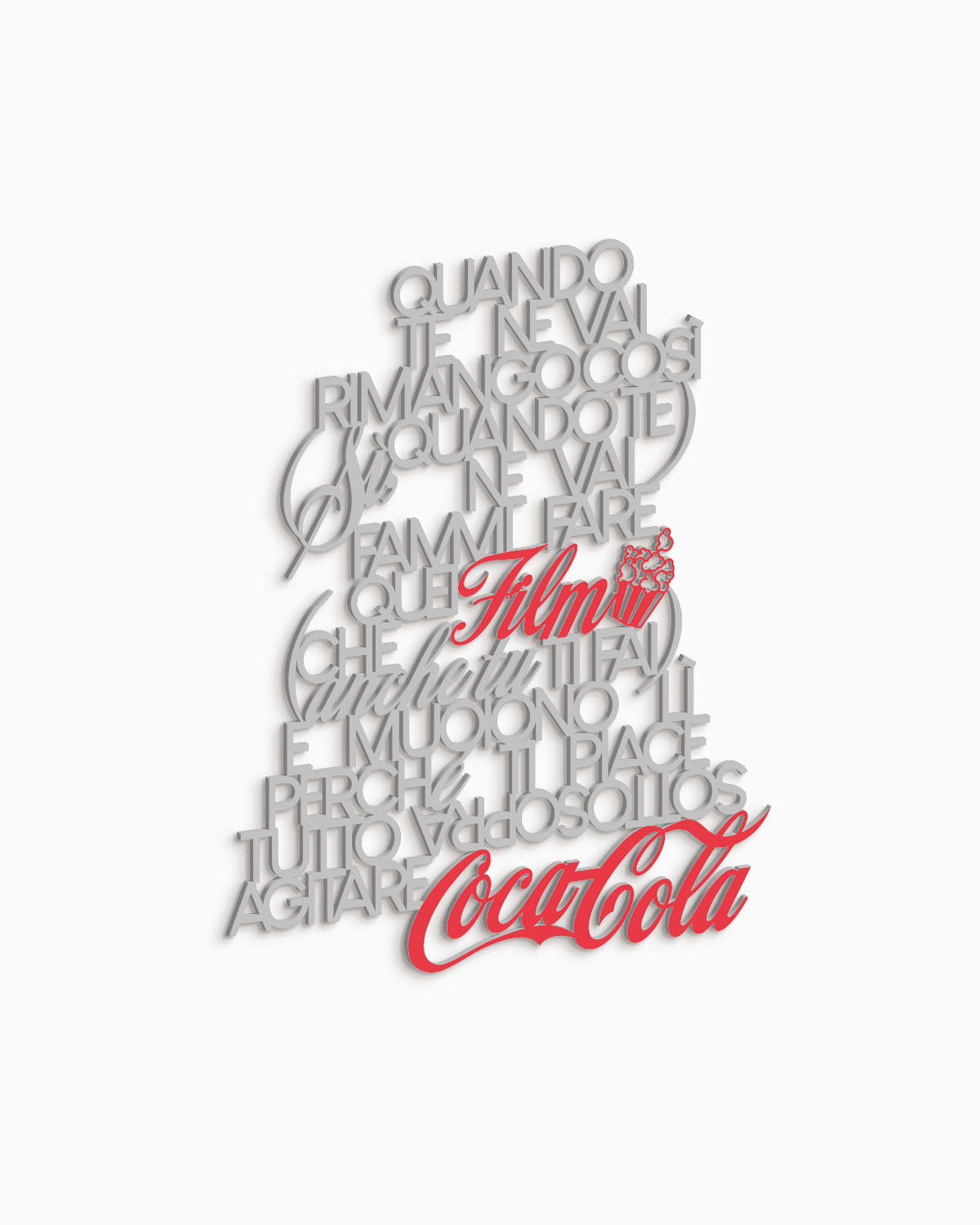 Scritta in legno Coca cola